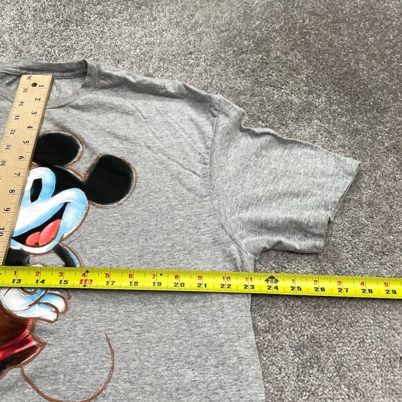 Disney Mickey Mouse Graphic T-Shirt Mens XL Gray Crew Neck Short Sleeve Tee Top - Picture 7 of 11